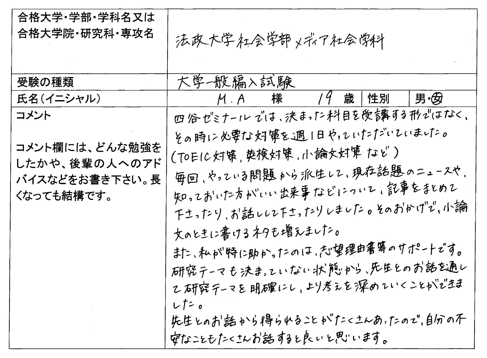 2021 法政大学 社会学部 編入 合格｜大学編入・転部｜合格体験記｜四谷